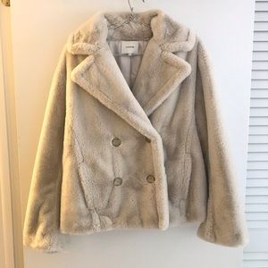 Vince faux fur pea coat